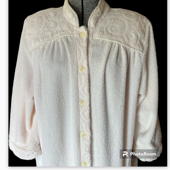 Vintage 80s Diamond Tea terry robe or swim cover - Picture 4 of 7